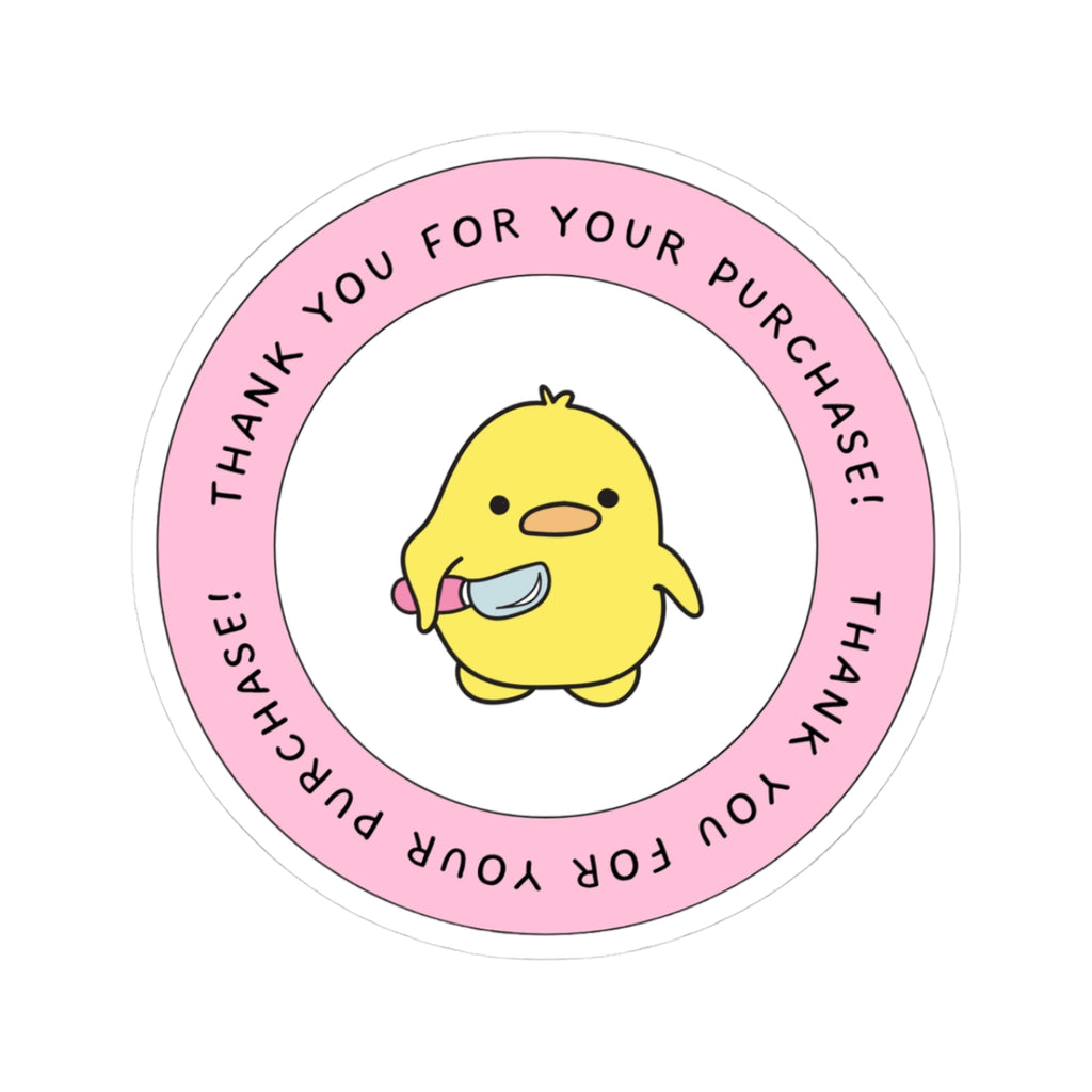 Cute Chick 'Thank You For Your Purchase' Kiss-Cut Sticker