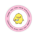 Cute Chick 'Thank You For Your Purchase' Kiss-Cut Sticker