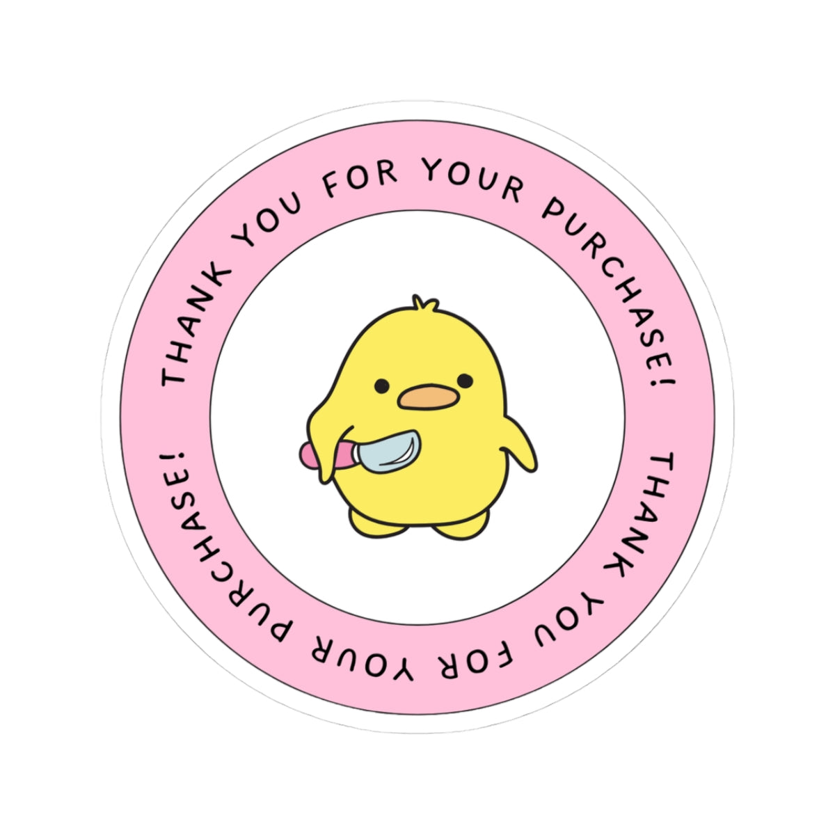 Cute Chick 'Thank You For Your Purchase' Kiss-Cut Sticker