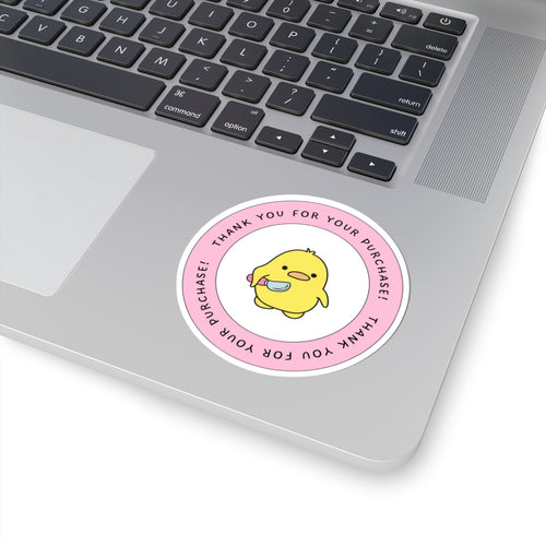 Cute Chick 'Thank You For Your Purchase' Kiss-Cut Sticker